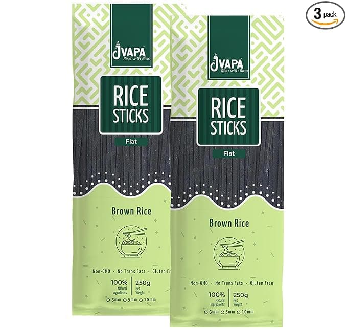 Jvapa Flat Rice Stick Noodles (Brown Rice)