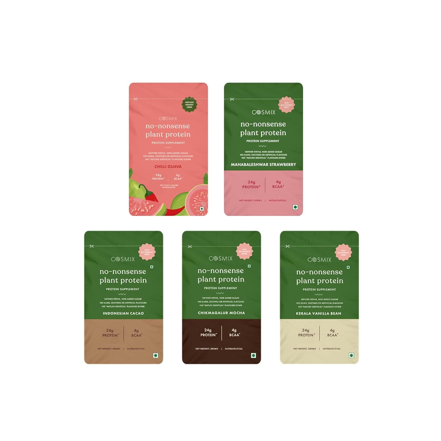Cosmix No-Nonsense Plant Protein | 24g Protein/Serve | Assorted Sachets